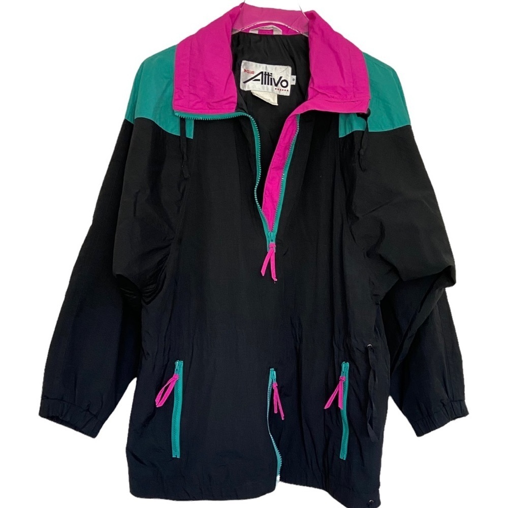 Club Attivo Women’s Pink/Green/Black Windbreaker Size 8
